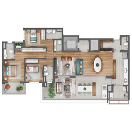 Planta 167m2 3 dorms